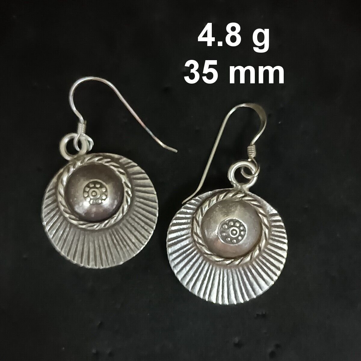 FINE SILVER EARRINGS CRAFT VINTAGE WOMEN DANGLES 4g Timeless Treasures #RE142