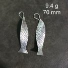FINE SILVER EARRINGS CRAFT VINTAGE DANGLES 9g Delicate Dreams fish #RE219