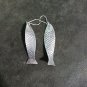 FINE SILVER EARRINGS CRAFT VINTAGE DANGLES 9g Delicate Dreams fish #RE219