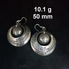 FINE SILVER EARRINGS CRAFT VINTAGE DANGLES 10g Floral Bohemian Round #RE168