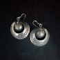 FINE SILVER EARRINGS CRAFT VINTAGE DANGLES 10g Floral Bohemian Round #RE168