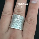 FINE SOLID SILVER RING ADJUSTABLE SIZE VINTAGE 8g STRAW PIECE #RR008
