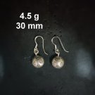 FINE SILVER EARRINGS CRAFT VINTAGE DANGLES 4g EMBOSSED ROUND BUG #RE188