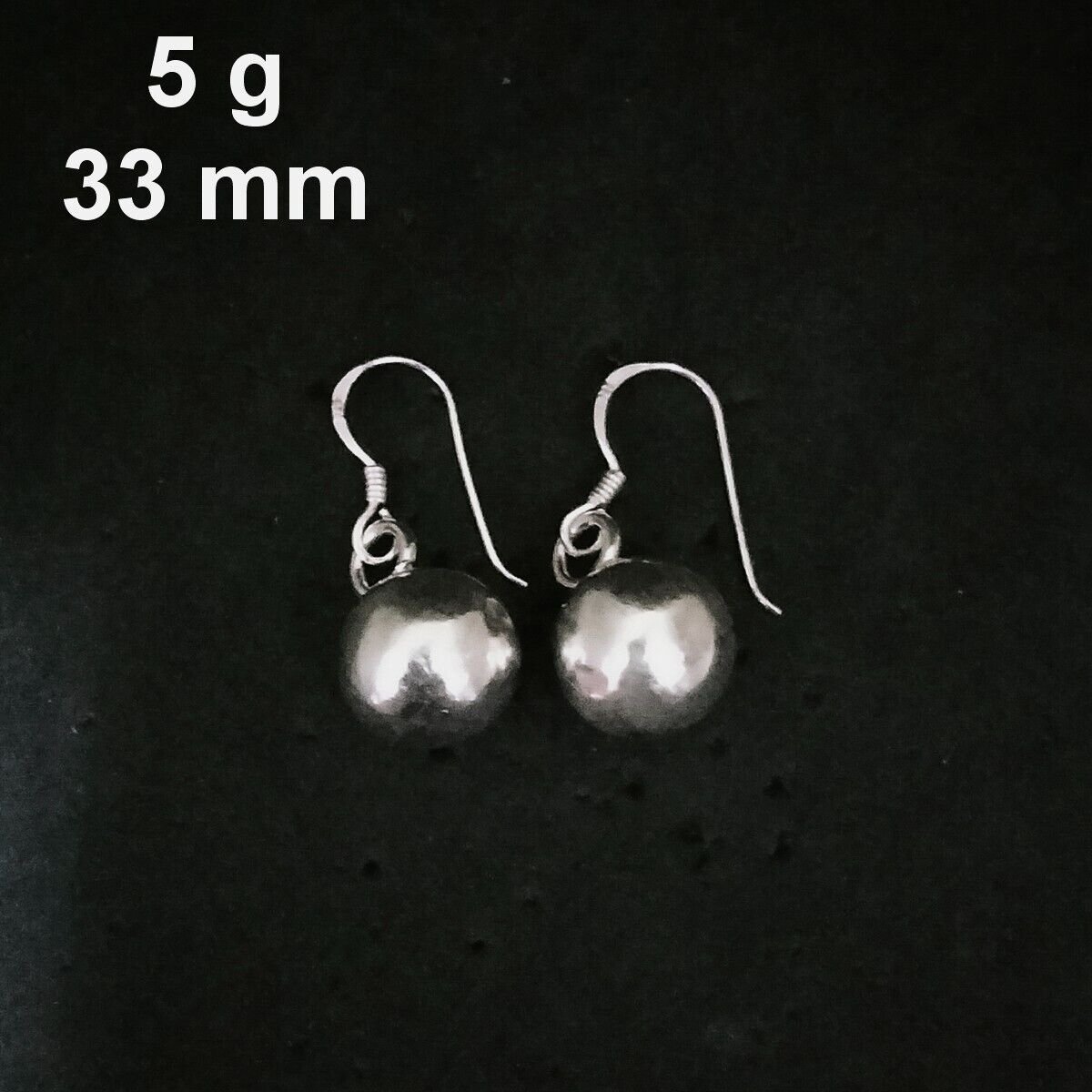 Fine Silver Earrings Karen Vintage CRAFT 5g Fashions Dangle Plain Hooks Balls
