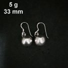 Fine Silver Earrings Karen Vintage CRAFT 5g Fashions Dangle Plain Hooks Balls