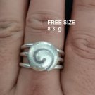 FINE SOLID SILVER RING FIXED SIZE VINTAGE 8g CUTE 3D SPIRAL BAND #RR069