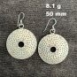 FINE SILVER EARRINGS NO STONE CRAFT VINTAGE DANGLES 8g ROUND HOLE #REE44