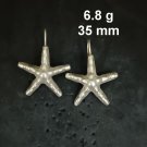 FINE SILVER EARRINGS CRAFT VINTAGE DANGLES 6g Tribal Inspired STARFISH #RE197