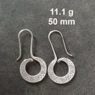 FINE SILVER EARRINGS CRAFT VINTAGE WOMEN DANGLES 11g SPIRAL ENGRAVED #REE91