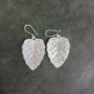 FINE SILVER EARRINGS CRAFT VINTAGE DANGLES 9g Nature's Echo leaf #RE231