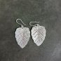 FINE SILVER EARRINGS CRAFT VINTAGE DANGLES 9g Nature's Echo leaf #RE231