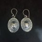 FINE SILVER EARRINGS CRAFT VINTAGE DANGLES 10g ETHNIC GOTHIC OVAL #RE174
