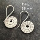 FINE SILVER EARRINGS NO STONE CRAFT VINTAGE DANGLES 7g SPIRAL GRAIN #REE58