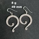 FINE SILVER EARRINGS NO STONE CRAFT VINTAGE DANGLES 8g QUESTION MARK #RE073
