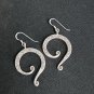 FINE SILVER EARRINGS NO STONE CRAFT VINTAGE DANGLES 8g QUESTION MARK #RE073