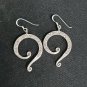 FINE SILVER EARRINGS NO STONE CRAFT VINTAGE DANGLES 8g QUESTION MARK #RE073