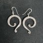 FINE SILVER EARRINGS NO STONE CRAFT VINTAGE DANGLES 8g QUESTION MARK #RE073