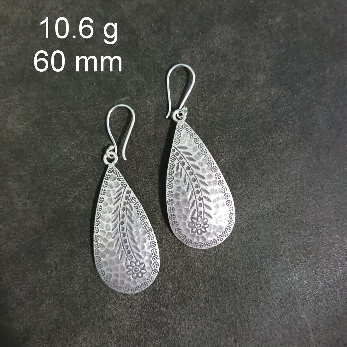FINE SILVER EARRINGS CRAFT VINTAGE DANGLES 10g Artisanal Charm #RE209