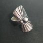 FINE SOLID SILVER RING ADJUSTABLE SIZE VINTAGE 8g BON LEAVES #RR003