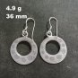 FINE SILVER EARRINGS NO STONE CRAFT VINTAGE DANGLES 5g ENGRAVED HOOP #REE49
