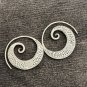 FINE SILVER EARRINGS NO STONE CRAFT VINTAGE DANGLES 13g SPIRAL FILIGREE #REE40
