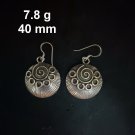 FINE SILVER EARRINGS CRAFT VINTAGE WOMEN DANGLES 7g SHINE GOTHIC #RE151