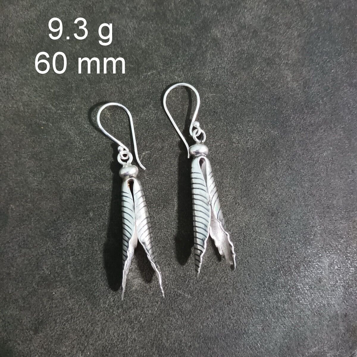 FINE SILVER EARRINGS CRAFT VINTAGE DANGLES 9g Timeless Whimsy Petal #RE230