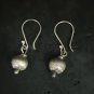 FINE SILVER EARRINGS CRAFT VINTAGE DANGLES 3g MINIMAL CUTE BALL #RE171
