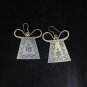 FINE SILVER EARRINGS CRAFT VINTAGE DANGLES 7g boho Geometric Patterned #RE186