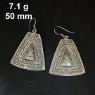 FINE SILVER EARRINGS CRAFT VINTAGE WOMEN DANGLES 7g Geometric CHARMS #RE123