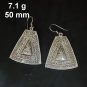 FINE SILVER EARRINGS CRAFT VINTAGE WOMEN DANGLES 7g Geometric CHARMS #RE123
