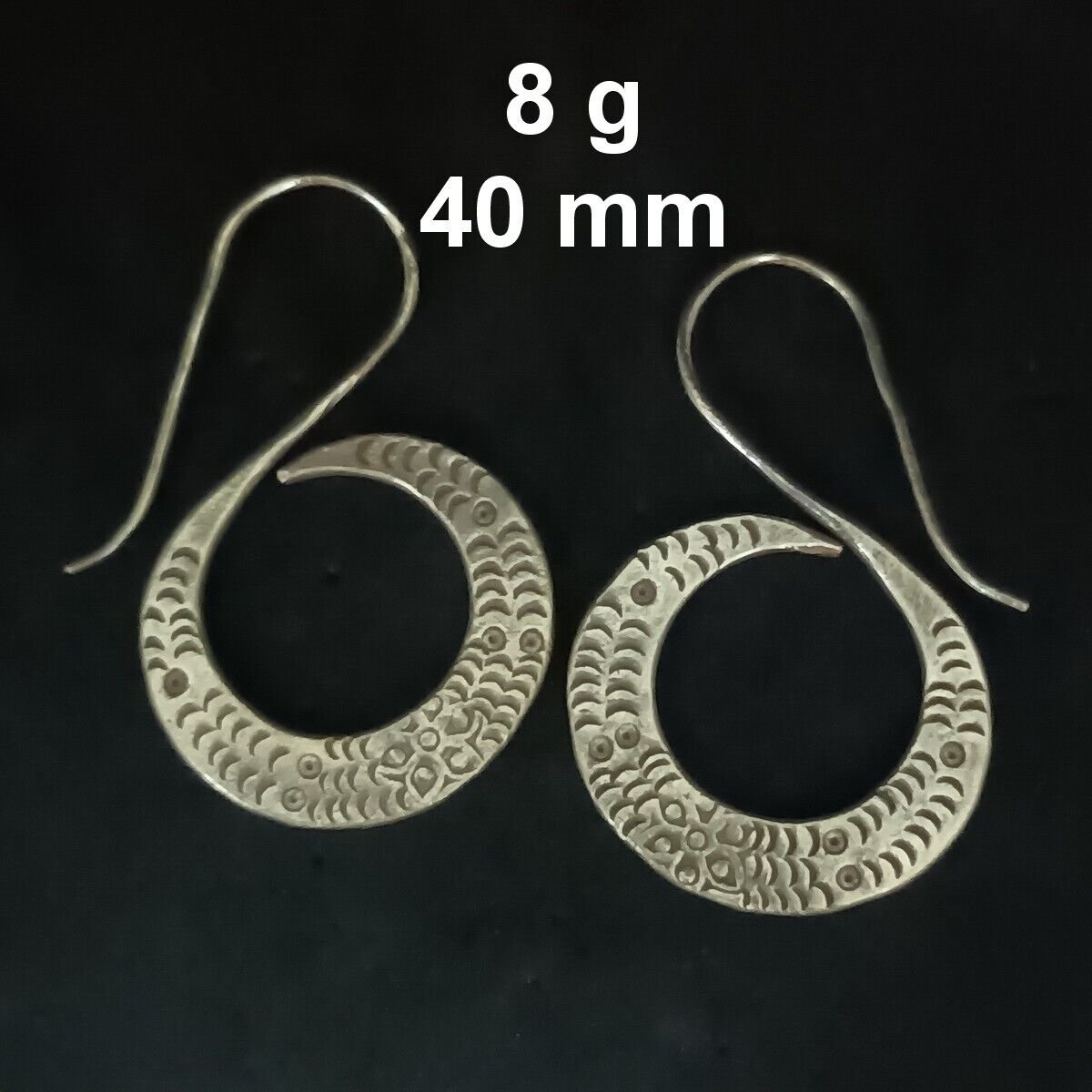 FINE SILVER EARRINGS CRAFT VINTAGE WOMEN DANGLES 8g SPIRAL HERITAGE #RE146