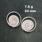 FINE SILVER EARRINGS CRAFT VINTAGE WOMEN DANGLES 7g ROUND SPIRAL #REE75