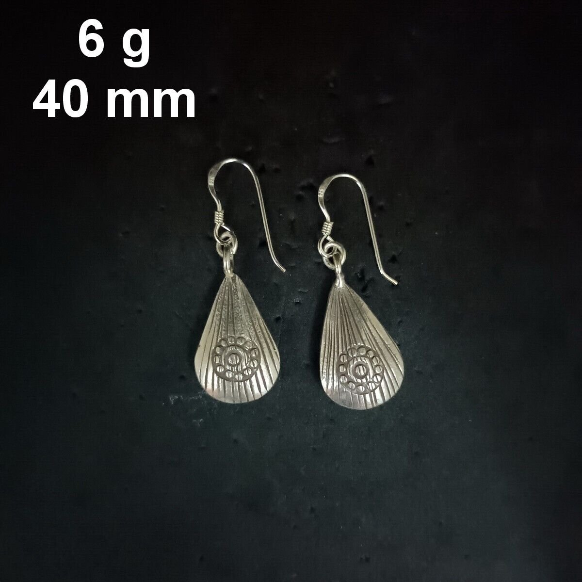 FINE SILVER EARRINGS CRAFT VINTAGE DANGLES 6g MINIMALIST Abstract DROP #RE191