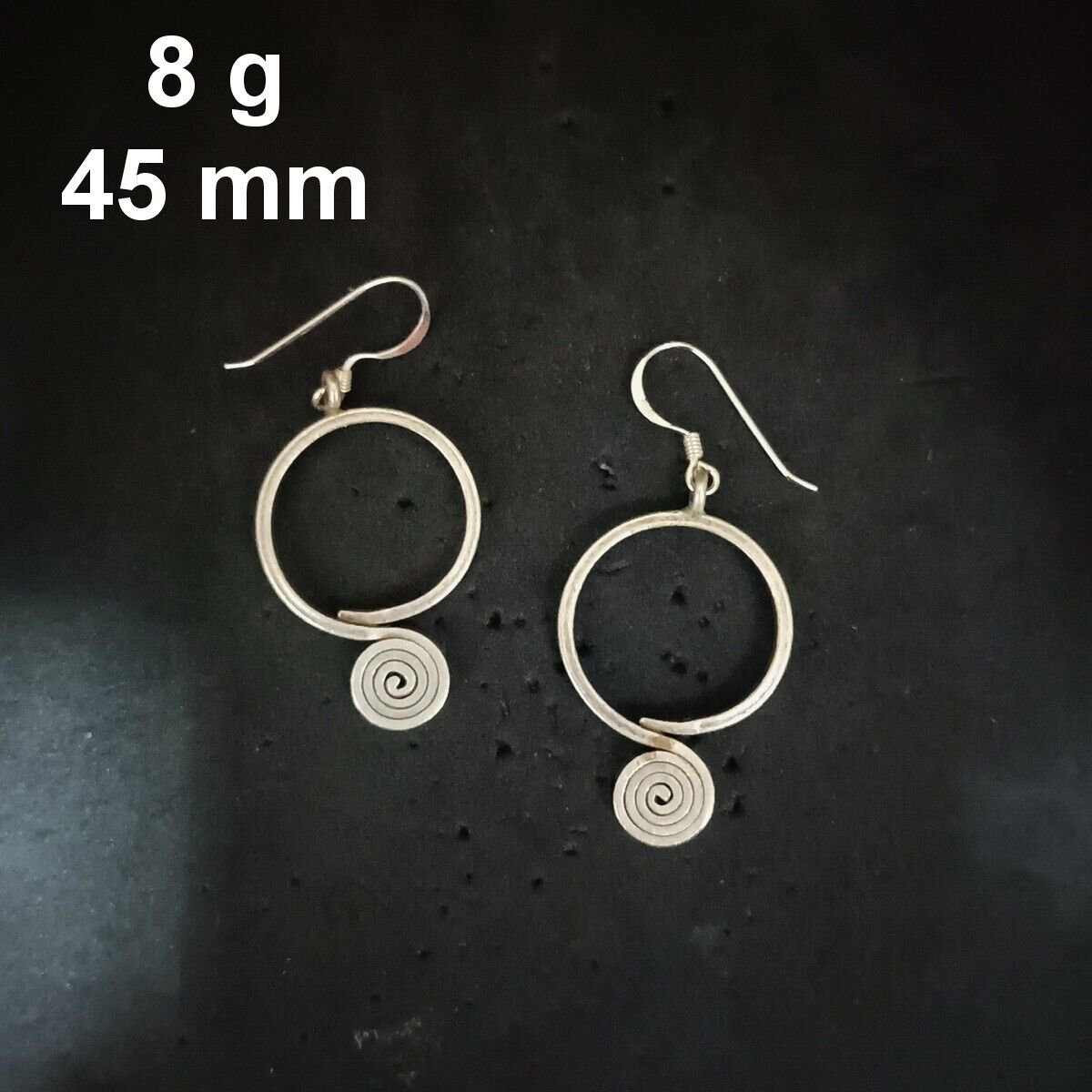 FINE SILVER EARRINGS CRAFT VINTAGE DANGLES 8g Chic Circles filigree #RE285