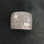 FINE SOLID SILVER RING FIXED SIZE VINTAGE 5g LOTUS ENGRAVED BAND #RR060
