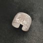 FINE SOLID SILVER RING FIXED SIZE VINTAGE 5g LOTUS ENGRAVED BAND #RR060