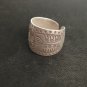 FINE SOLID SILVER RING FIXED SIZE VINTAGE 5g LOTUS ENGRAVED BAND #RR060