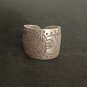 FINE SOLID SILVER RING FIXED SIZE VINTAGE 5g LOTUS ENGRAVED BAND #RR060