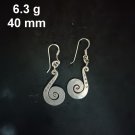 FINE SILVER EARRINGS CRAFT VINTAGE DANGLES 6g MINI ETHNIC SPIRAL #RE178