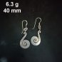 FINE SILVER EARRINGS CRAFT VINTAGE DANGLES 6g MINI ETHNIC SPIRAL #RE178