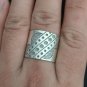 FINE SOLID SILVER RING ADJUSTABLE SIZE VINTAGE 8g VARIETY FANCY PATTERN #RR009