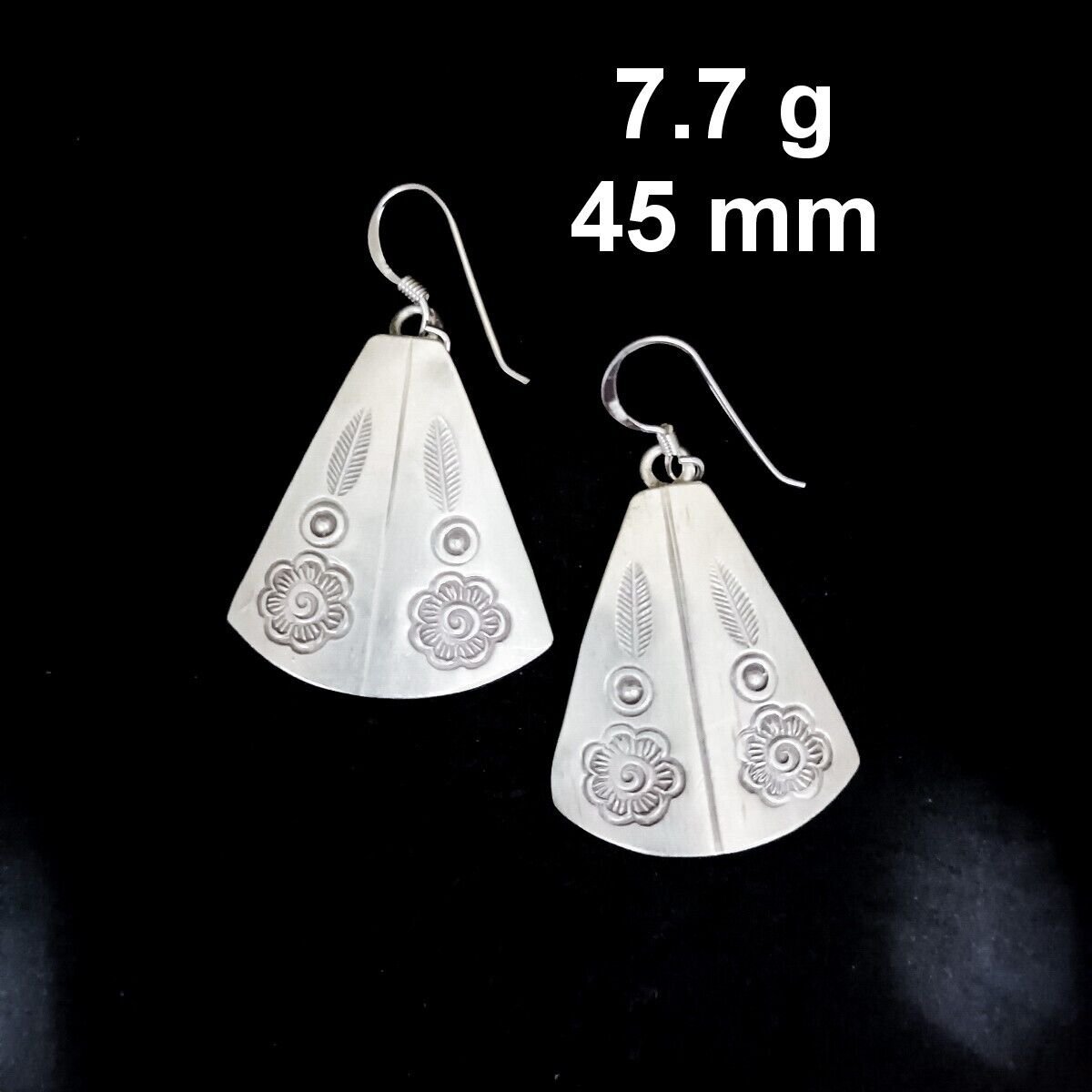 FINE SILVER EARRINGS CRAFT VINTAGE DANGLES 7g Rustic Grace Voyage #RE277