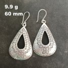 FINE SILVER EARRINGS NO STONE CRAFT VINTAGE DANGLES 9g TRIBAL DROP #REE55