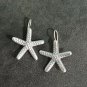 FINE SILVER EARRINGS CRAFT VINTAGE WOMEN DANGLES 7g STARFISH SHAPE HOOK  #RE106