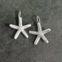 FINE SILVER EARRINGS CRAFT VINTAGE WOMEN DANGLES 7g STARFISH SHAPE HOOK  #RE106