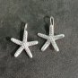 FINE SILVER EARRINGS CRAFT VINTAGE WOMEN DANGLES 7g STARFISH SHAPE HOOK  #RE106