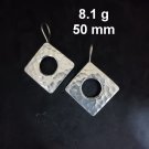 FINE SILVER EARRINGS CRAFT VINTAGE WOMEN DANGLES 8g HAMMERED MODERN #RE143