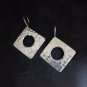 FINE SILVER EARRINGS CRAFT VINTAGE WOMEN DANGLES 8g HAMMERED MODERN #RE143