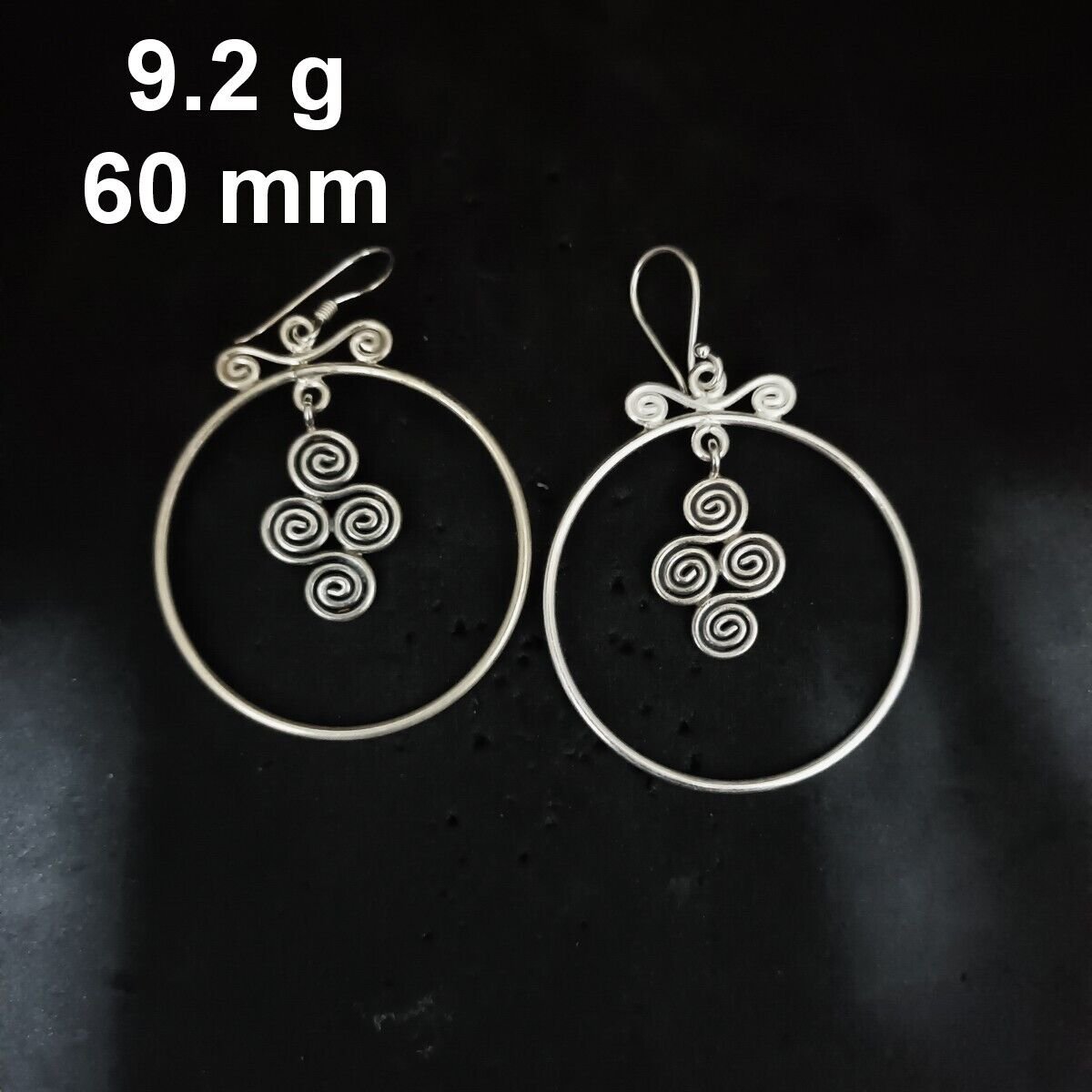 FINE SILVER EARRINGS CRAFT VINTAGE DANGLES 9g Timeless Artifacts hoop #RE297